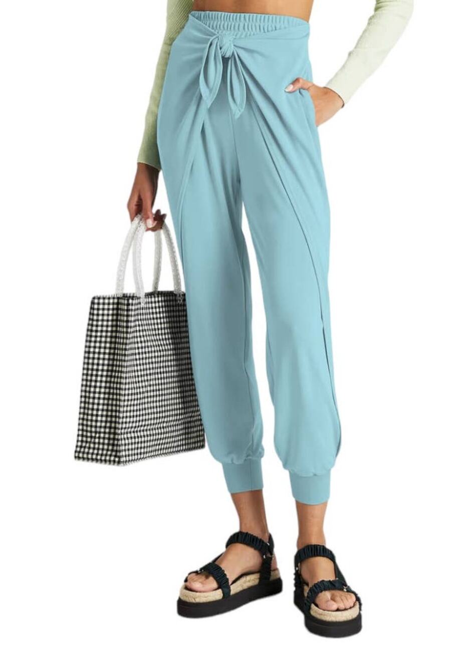 Cinq a Sept pants Gizele tie front jersey tapered blue X-Small XS